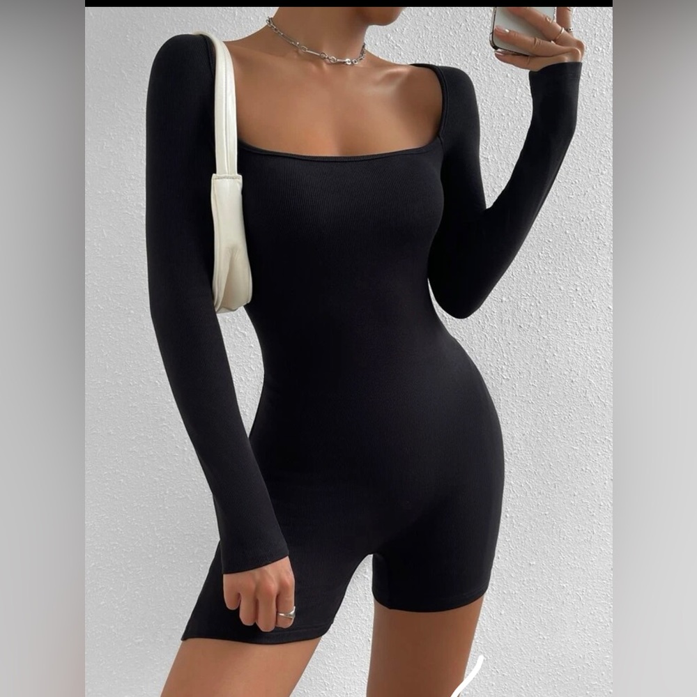 SHEIN Unity Square Neck Unitard Romper